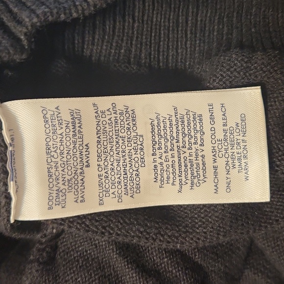 Chaps Zipper Sweater Vest Mrn's Black/Brown accents  with pockets XLarge - Picture 12 of 12